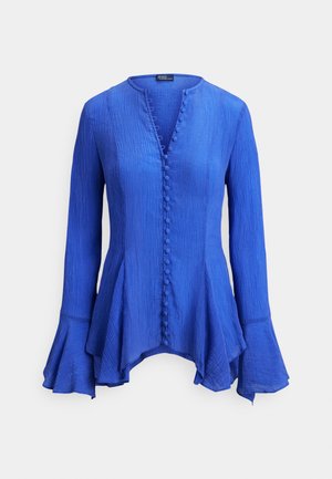 CRINKLED BUTTON-FRONT TOP - Palaidinė - indigo sky