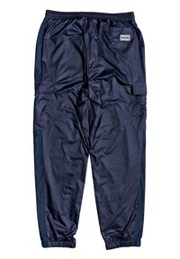 Marinaid atletisk byxor i glänsande, lätt material med elastisk midja och ärmslut, med sidofickor och en strukturerad sidopanel.