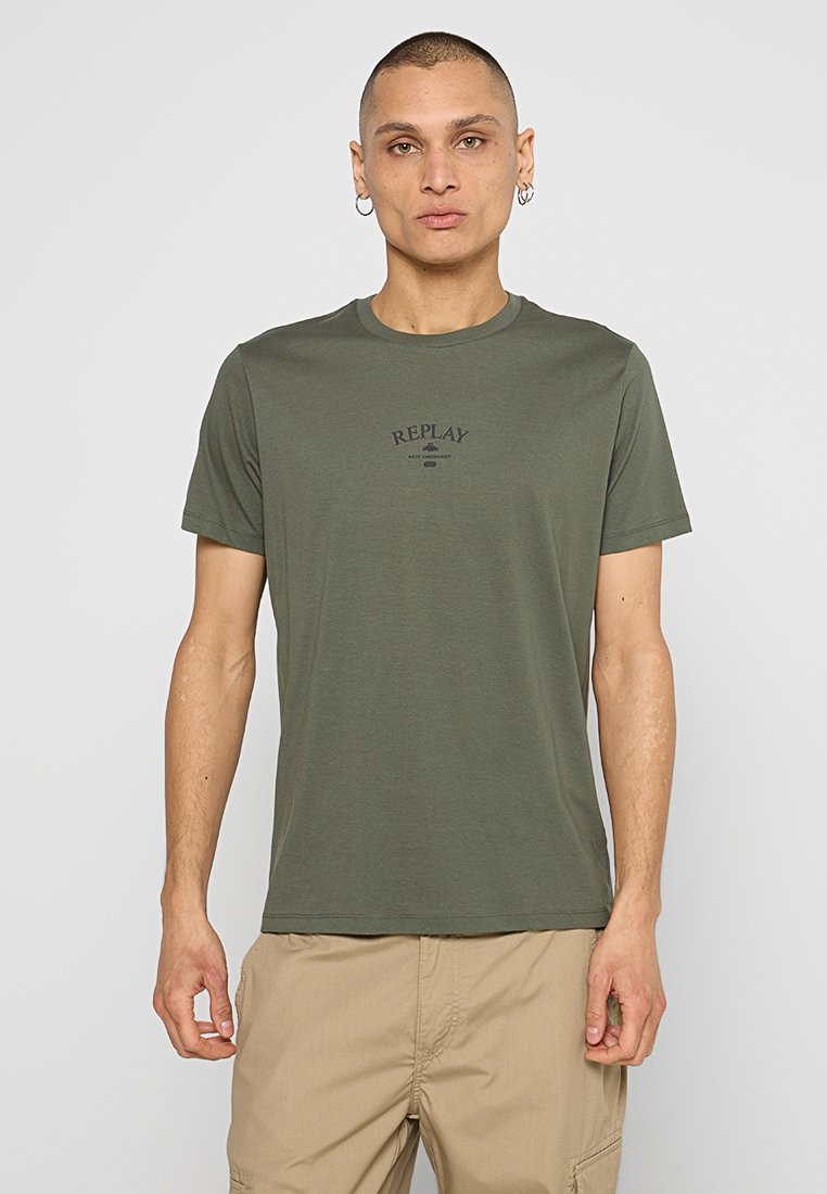 Replay T-shirt print kaki