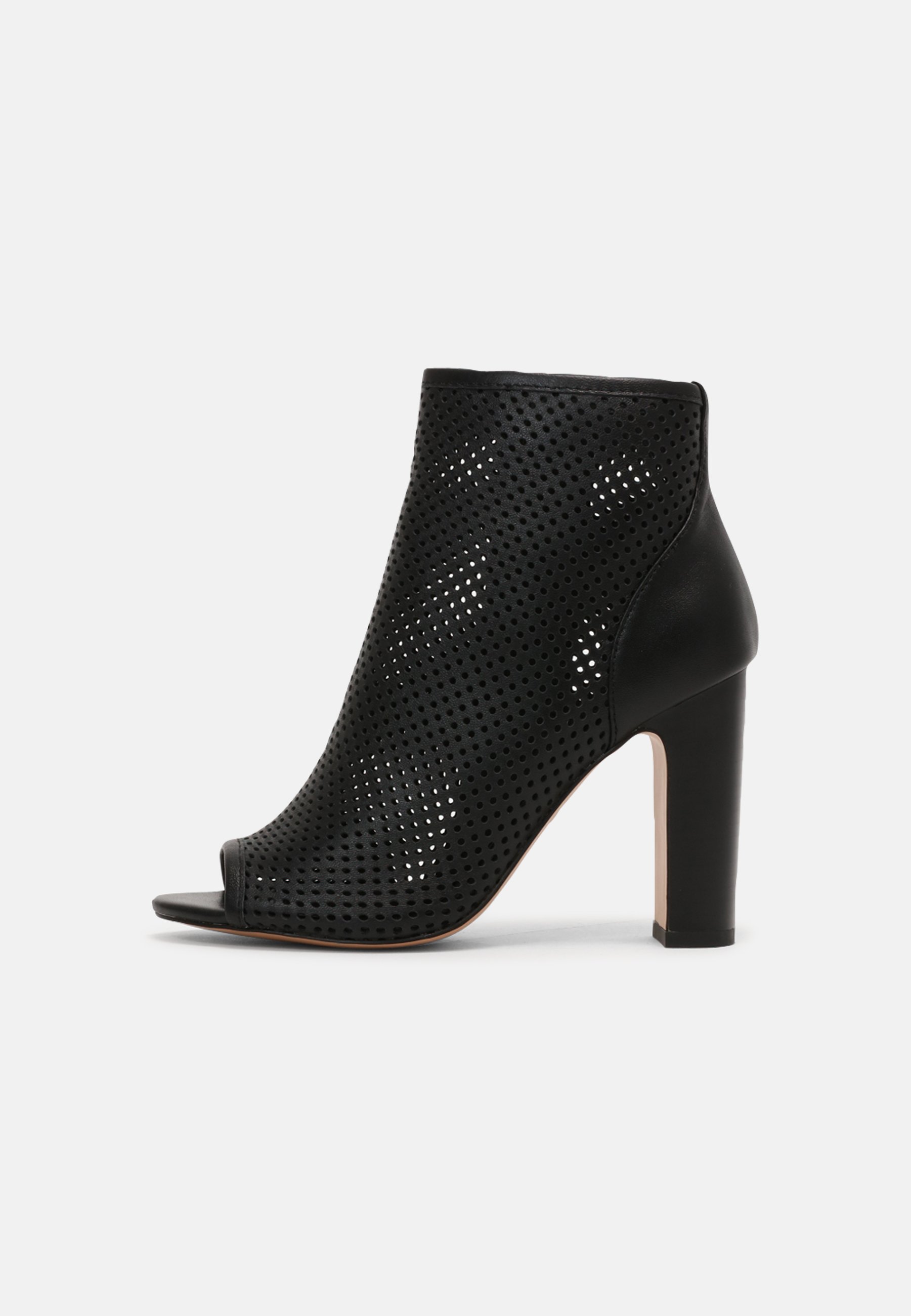 black heel boots open toe