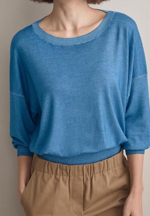 Jersey de punto - mottled dark blue