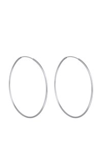 Sidabriniai lankelio formos auskarai su plonu, apskritu dizainu. Lygi tekstūra su poliruotu paviršiumi. Kiekvienas lankelis turi tvirtą užsegimą dėvėjimui.