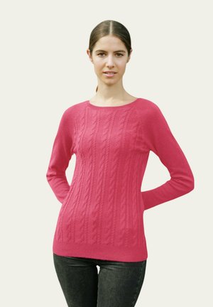 COL ROND TORSADÉ DEVANT - Pullover - fuchsia