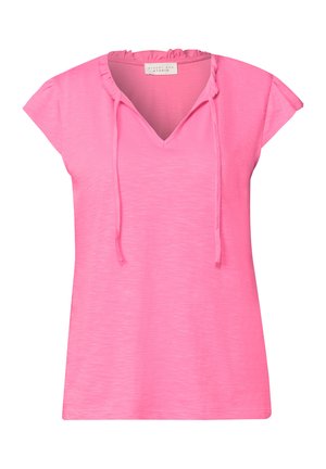 Street One Studio, DROPPED SHOULDER SHIRT MIT SPLIT NECK - T-shirts basic - simply pink