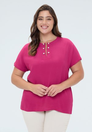 Fiorella Rubino T-SHIRT CON DETTAGLIO PERLE - T-shirt imprimé - rosso