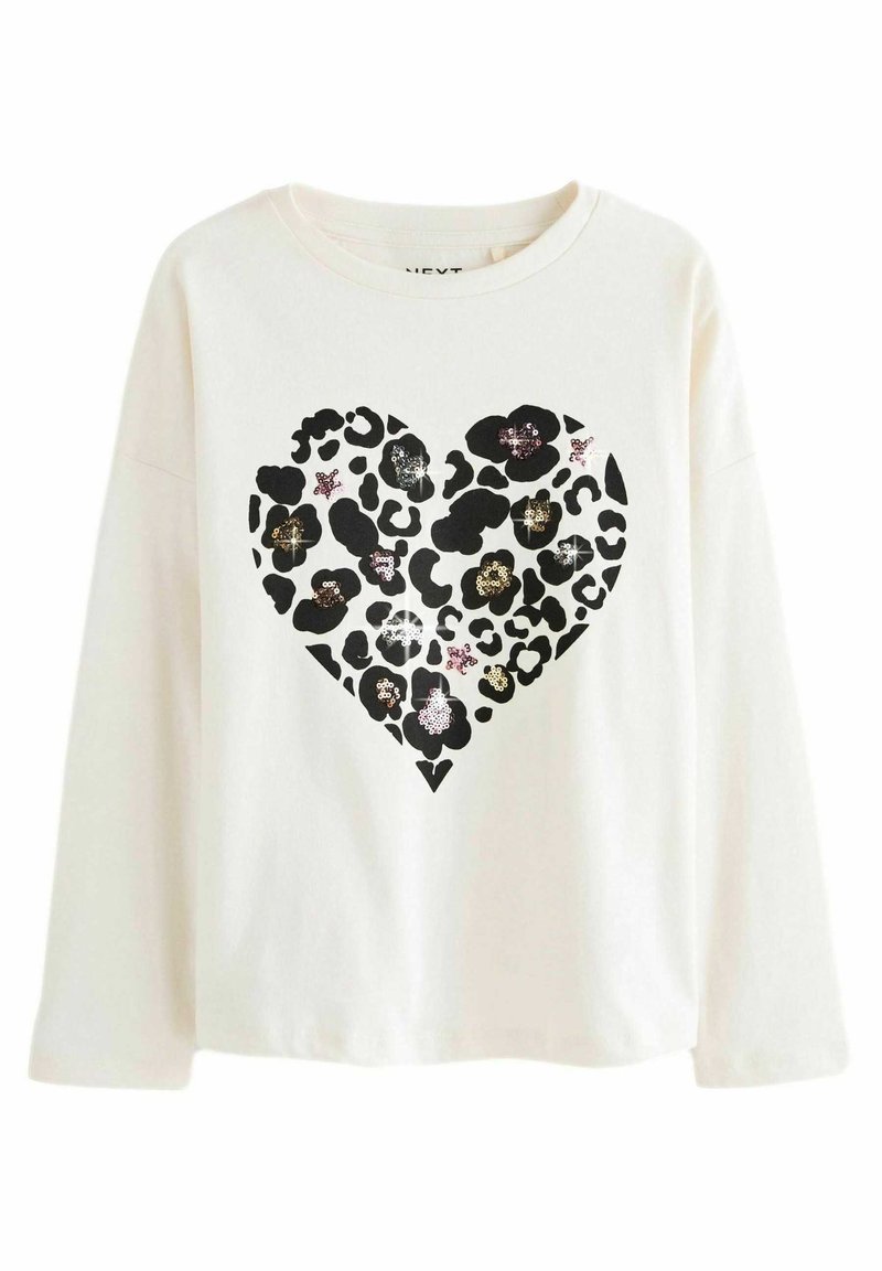 Next SEQUIN HEART STANDARD - Top s dlhým rukávom - ecru white