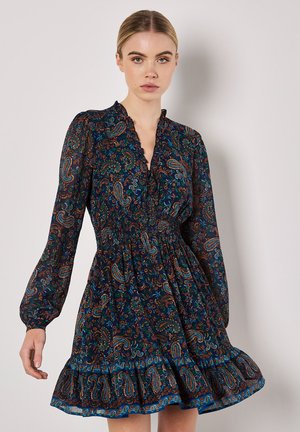 PAISLEY RUFFLE MINI - Hverdagskjole - navy