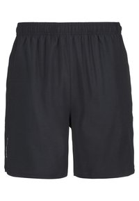 Zwarte sportshorts van lichtgewicht, ademend materiaal. Voorzien van een elastische tailleband en een gestroomlijnd ontwerp zonder zichtbare zakken.