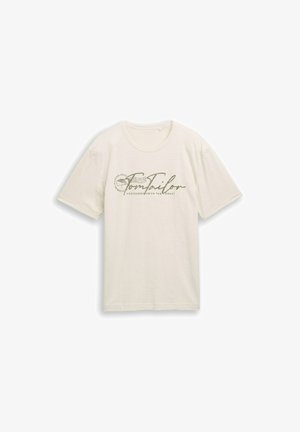 TOM TAILOR, TOM TAILOR T-SHIRT T-SHIRT MIT LOGO-PRINT - Camiseta estampada - gardenia white