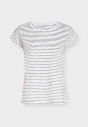 Mads Nørgaard, STRIPE TEASY TEE - T-shirt imprimé - briliant white/light grey