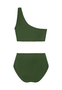 Cupshe ONE SHOULDER MESH HIGH WAIST  SET - Bikini - dark green
