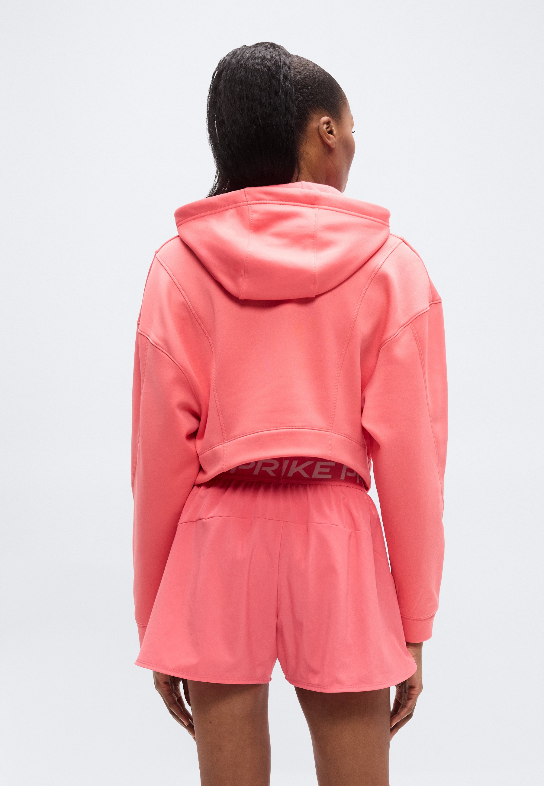nike cropped fleece sweatshirt in pale coral