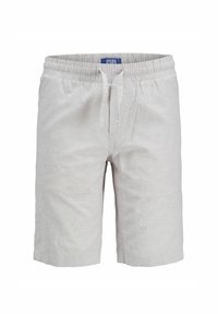 Ljusgrå linneshorts med elastisk midja och dragsko. Har sidofickor och en slim fit-design.