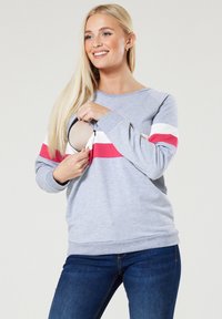 Chelsea Clark MATERNITY NURSING - Felpa - mottled light grey white