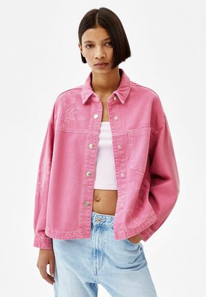 EMBROIDERED - Denim jacket - mottled purple