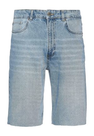 Shorts in denim azzurro chiaro, con un classico design a cinque tasche, chiusura con bottone, taglio dritto e un leggero effetto sbiadito sul tessuto.