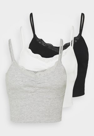 3 PACK - Top - black/white/mottled light grey