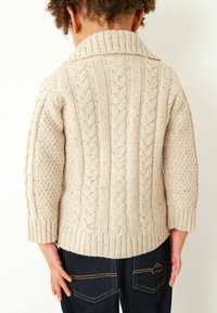 Next SHAWL COLLAR CABLE CARDIGAN - Kardigán - ecru cream