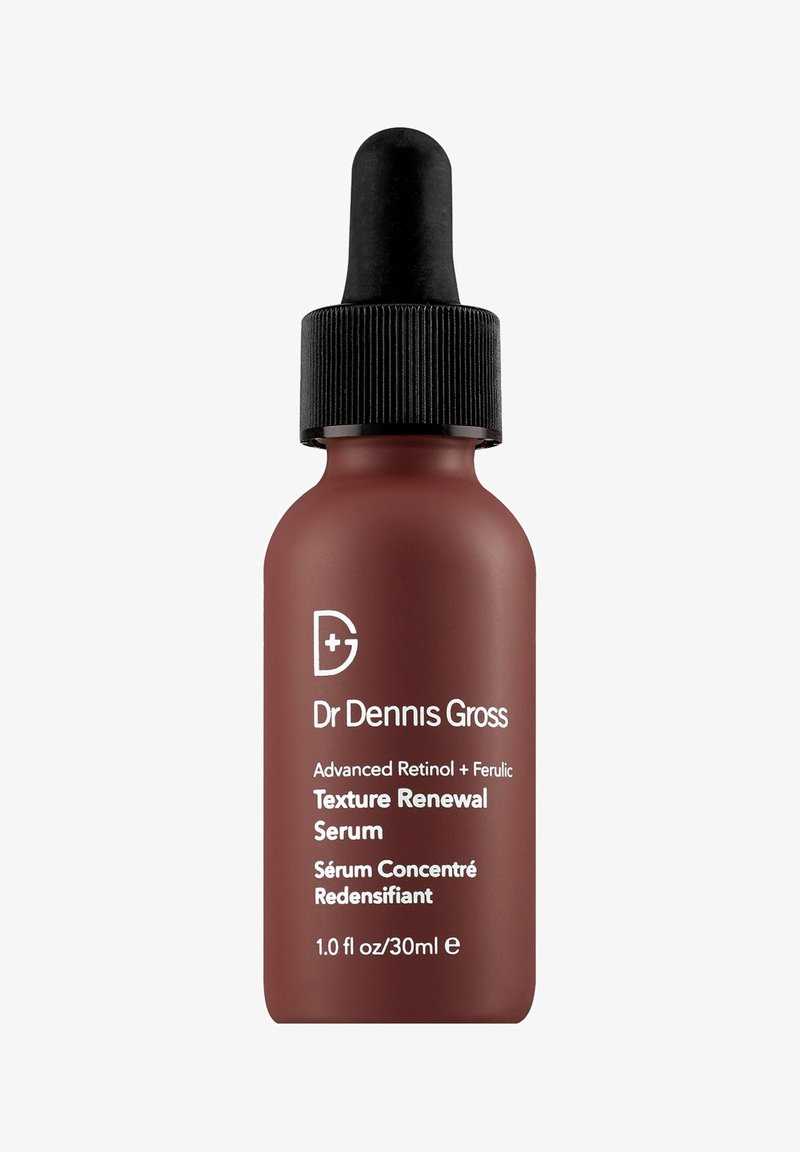 Siero rigenerante alla texture avanzata con retinolo e ferulico Dr Dennis Gross in una bottiglia marrone con contagocce nero, 30 ml/1,0 fl oz.