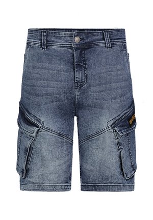 CARGO BERMUDA MIT SEITENTASCHEN  - Denim shorts - blau
