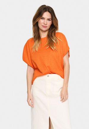 Saint Tropez MILASZ R-N SS - T-shirt - bas - apricot melange