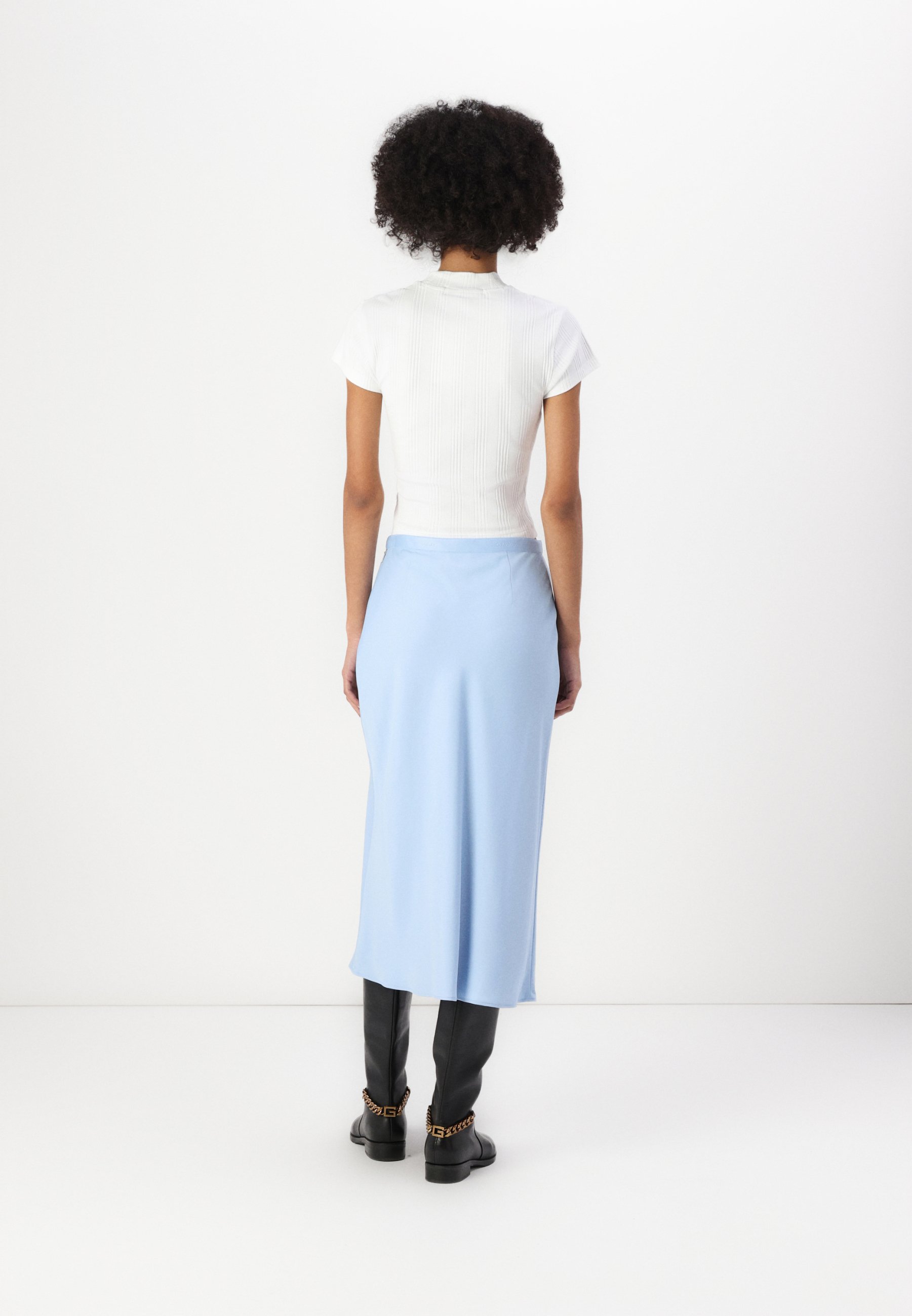 Calvin Klein MIDI BIAS SKIRT - Pencil skirt - chambray blue/light