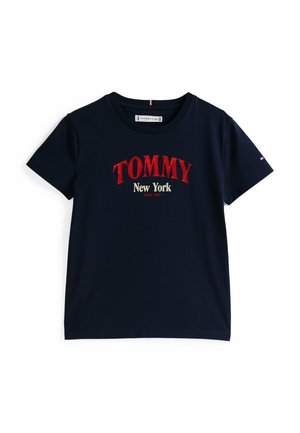 VARSITY LOGO CREW NECK - T-shirt con stampa - dark night navy