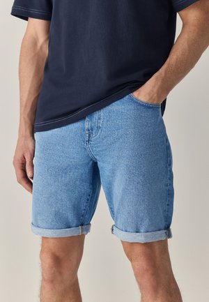 SLIM FIT STRETCH - Farmer rövidnadrágok - light blue