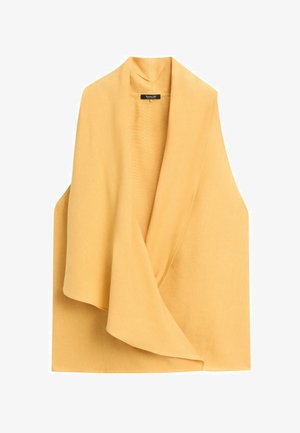 Massimo Dutti, FLOWING HALTER TOP WITH RUFFLE DETAIL - Camicetta - light yellow