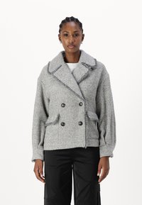 TWINSET JACKET - Īss mētelis - fume/white