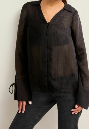 Button-down blouse - black