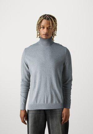 SLHBERG B NOOS - Stickad tröja - medium grey melange