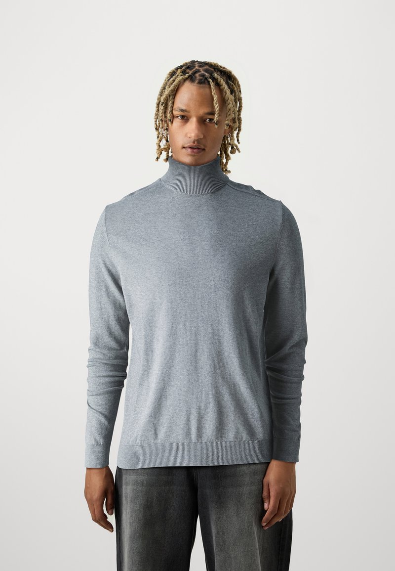 Selected Homme - SLHBERG B NOOS - Svetrík - medium grey melange, Zväčšiť