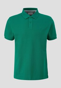 Zielona koszulka polo wykonana z bawełny, z klasycznym kołnierzykiem, dwoma guzikami i krótkimi rękawami. Gładka tekstura z minimalnym brandingiem.