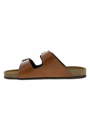 Sandalias planas - marron cognac