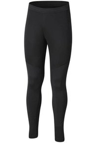 Leggings athletic neri realizzati in tessuto elastico, design aderente, texture liscia, con pannelli decorativi sui lati per un tocco in più.