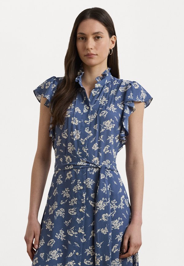 Floral Belted Georgette Shirtdress - Day dress