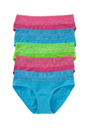 MIT 5ER PACK BEQUEMER MIT ELEGANT VERZIERTEM BÜNDCHEN - Slip - blue