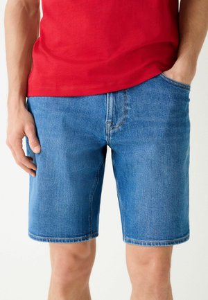 Next, Denim shorts - bright blue