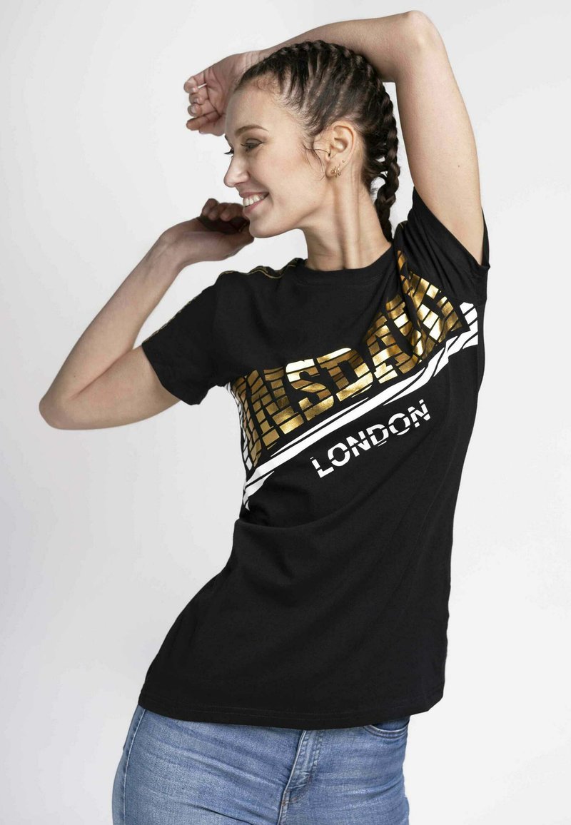 Lonsdale LANGRICK Print T-shirt black Zalando