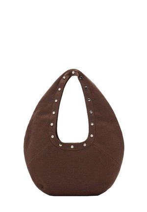 OVAL SCHULTER MIT STUDS - Geantă de mână - brown
