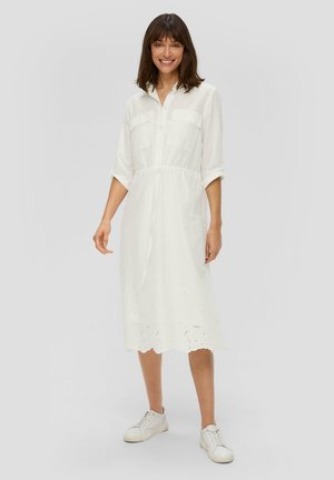 MIT BRODERIE ANGLAISE - Robe chemise - ecru