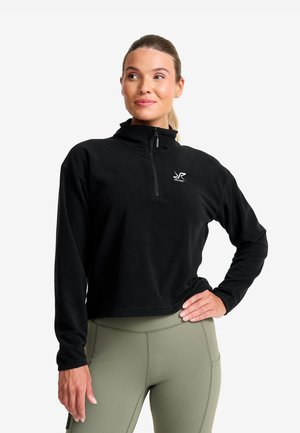 Hiker Cropped Half-zip - Fleecetröja - black