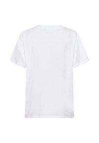 T-shirt en coton blanc, manches courtes, col rond, design simple, sans graphiques ni motifs, texture lisse, ourlet et manches cousus.