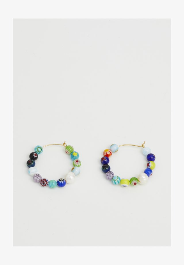 RAINBOW BEAD HOOP EARRING - Örhänge - gold-coloured
