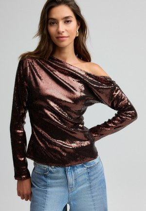 Next LONGSLEEVE DRAPE TALL - REGULAR FIT - Blus - brown