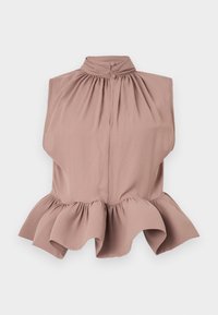 LUNE HALTERNECK FRILLED BLOUSE - Blus - taupe