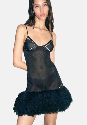 Mango WITH FEATHER EFFECT - Cocktail dress / Party dress - black