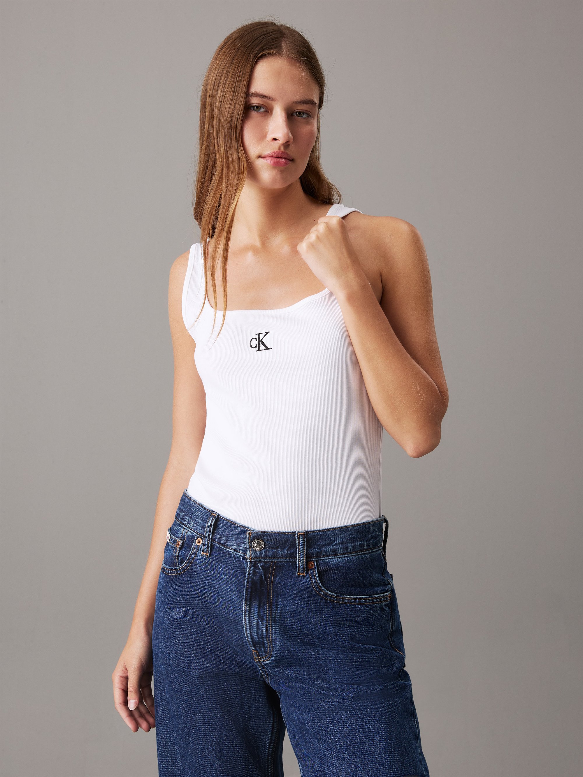 Calvin Klein Jeans CK TANK - Top - bright white/white - Zalando.ie