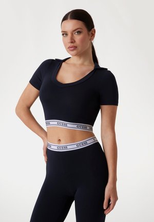 CROP LOGOBAND - T-Shirt print - dunkelblau
